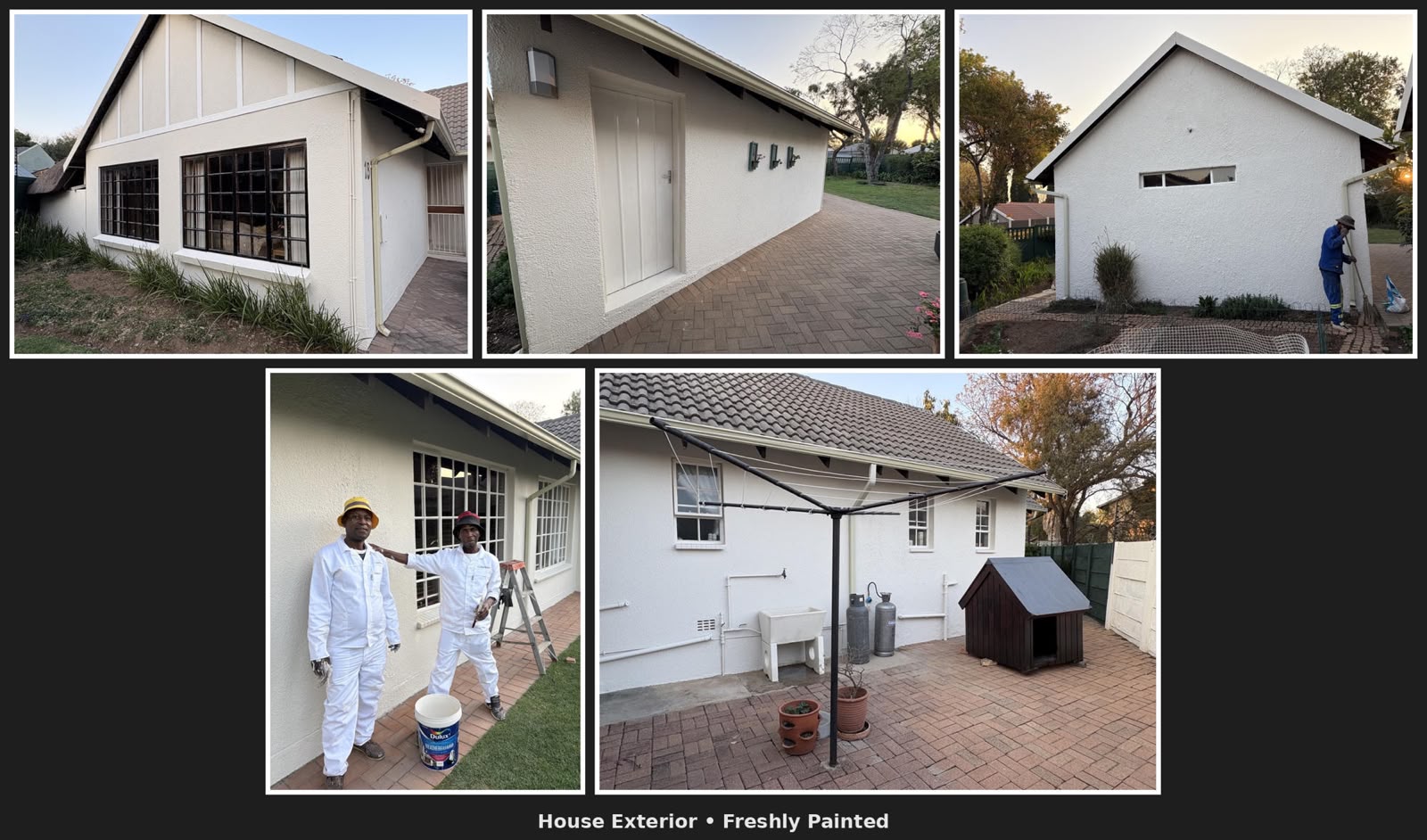 House exterior freshly painted collage